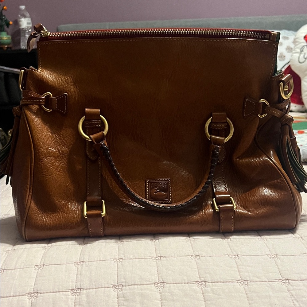 Dooney & Bourke Rich Brown Leather Satchel - Picture 8 of 9